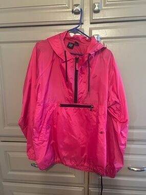 GAP Bright Pink Rain Hoodie